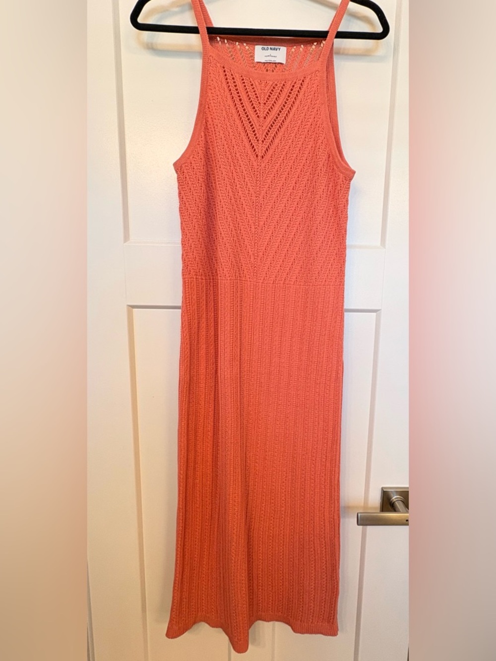Old Navy Coral Knit Midi Dress